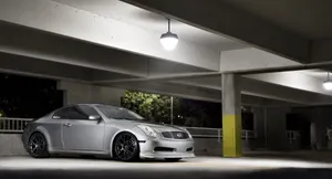 Caption: Sleek Infiniti G35 Sports Sedan In A Striking Urban Setting Wallpaper