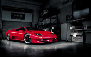 Caption: Sleek Lamborghini Diablo Showcasing Its Stylish Design And Breathtaking Performance Wallpaper