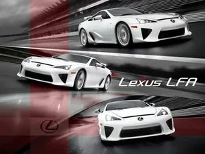 Caption: Sleek Lexus Lfa Sports Car Against A Dramatic Backdrop Wallpaper