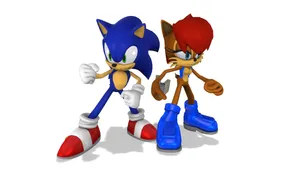 Caption: Sonic And Sally Sharing A Special Moment Wallpaper
