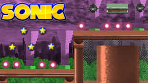 Caption: Sonic The Hedgehog Explores Spring Yard Zone Wallpaper