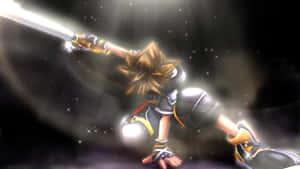 Caption: Sora Unleashes The Power Of The Keyblade In Kingdom Hearts Wallpaper