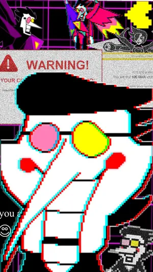 Caption: Spamton In Action Wallpaper