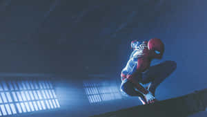 Caption: Spider-man Blue In Action Wallpaper