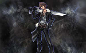 Caption: Squall Leonhart, The Stoic Hero Of Final Fantasy Viii Wallpaper