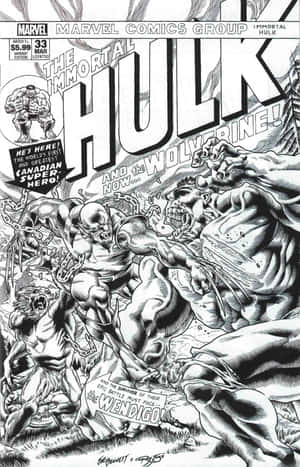 Caption: Stark Contrast In Marvel Universe: Marvel Black And White Artwork Wallpaper