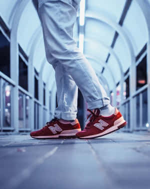 Caption: Striking Pair Of Red Shoes Wallpaper