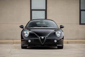 Caption: Striking Red Alfa Romeo 8c Competizione In Motion Wallpaper