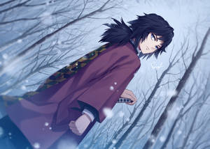 Caption: Strong Yet Calm - Illustration Of Giyuu Tomioka Wallpaper