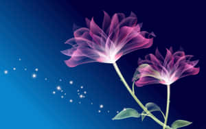 Caption: Stunning 3d Flower In Vibrant Colors Wallpaper