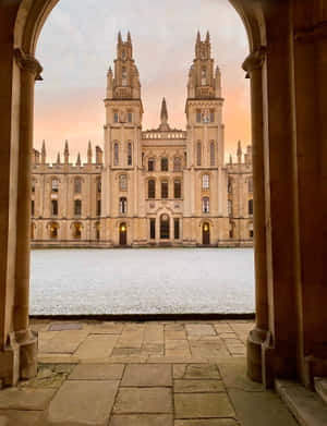 Caption: Stunning Architecture Of All Souls College, Oxford University Wallpaper