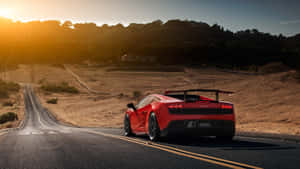 Caption: Stunning Lamborghini Gallardo In Motion Wallpaper