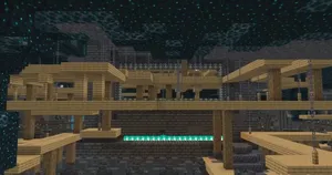 Caption: Stunning Minecraft Bedrock Edition Landscape At Sunset Wallpaper