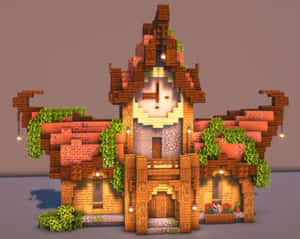 Caption: Stunning Minecraft Cityscape Wallpaper