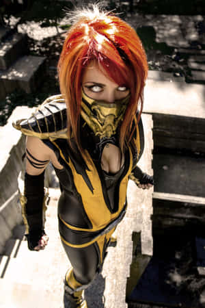 Caption: Stunning Mortal Kombat Cosplayers In Action Wallpaper