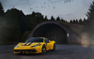 Caption: Stunning Prancing Horse - Ferrari 458 Speciale Wallpaper