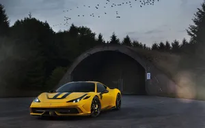 Caption: Stunning Prancing Horse - Ferrari 458 Speciale Wallpaper