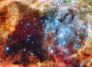 Caption: Stunning Star Cluster Formation In Deep Space Wallpaper