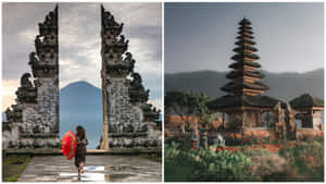 Caption: Stunning Sunset Over The Serene Bali Beach Wallpaper