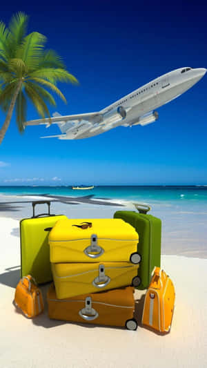 Caption: Stylish Beach Bag Essentials Wallpaper