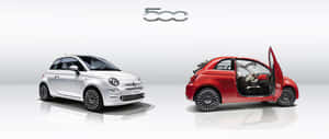 Caption: Stylish Fiat 500 On The Road Wallpaper