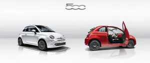 Caption: Stylish Fiat 500 On The Road Wallpaper