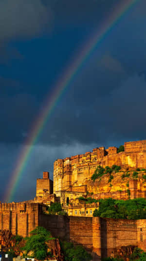 Caption: The City Skyline At Sunset Wallpaper
