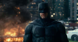 Caption: The Dark Knight Dawns Upon Gotham In His Iconic Bat-suit. Wallpaper