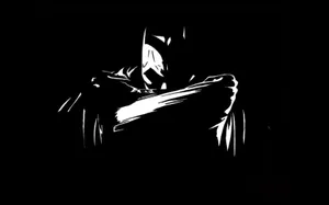 Caption: The Dark Knight In Monochrome Wallpaper