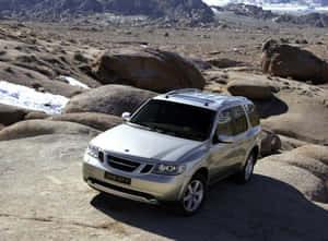 Caption: The Elegance On Four Wheels: Stunning Saab 9-7x On The Street Wallpaper