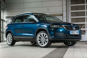 Caption: The Elegance Personified - Skoda Karoq Suv Wallpaper