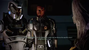 Caption: The Illusive Man Leading Cerberus Operations In Mass Effect Wallpaper