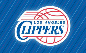 Caption: The Los Angeles Clippers Logo In Diagonal Stripe Style. Wallpaper