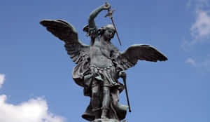 Caption: The Majestic Saint Michael The Archangel Wallpaper