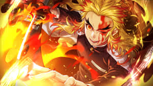 Caption: The Powerful Flame Hashira, Kyojuro Rengoku Wallpaper