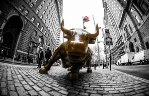 Caption: The Unstoppable Charge Of The Bull Market Wallpaper