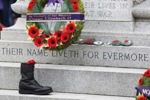 Caption: Unfurling The Canadian Flag On Remembrance Day Wallpaper