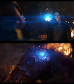 Caption: Unleashing The Power Of The Universe: The Space Stone Wallpaper