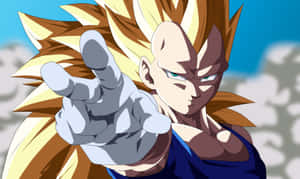 Caption: Vegeta Unleashes His Super Saiyan 3 Power Wallpaper