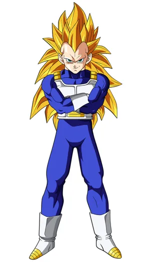 Caption: Vegeta Unleashes The Power Of Super Saiyan 3 Wallpaper