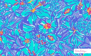 Caption: Vibrant Blue Flowers On Lilly Pulitzer Desktop Wallpaper Wallpaper