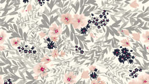 Caption: Vibrant Floral Print On Canvas Wallpaper