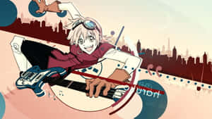 Caption: Vibrant Haruko Haruhara Animation Wallpaper Wallpaper