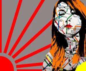 Caption: Vibrant Japanese Pop Art Collage Wallpaper