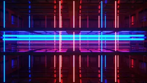 Caption: Vibrant Neon Lights In Urban Environment Wallpaper