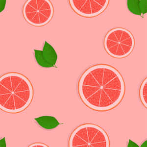 Caption: Vibrant Pink Grapefruit Wallpaper Wallpaper