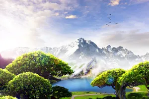 Caption: Vibrant Spring Landscape Wallpaper