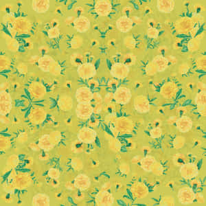 Caption: Vibrant Yellow Geometric Pattern Wallpaper