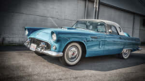 Caption: Vintage Ford Thunderbird On Display Wallpaper