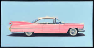 Caption: Vintage Pink Cadillac Glamour Wallpaper